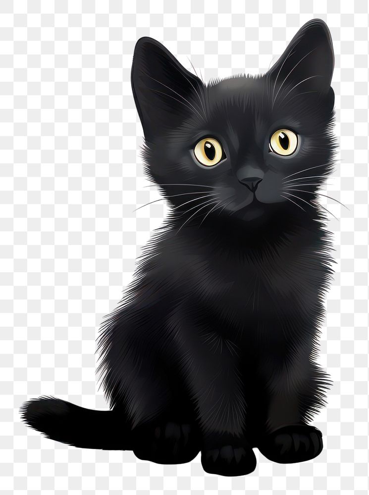 PNG Black cat animal mammal cute. AI generated Image by rawpixel.