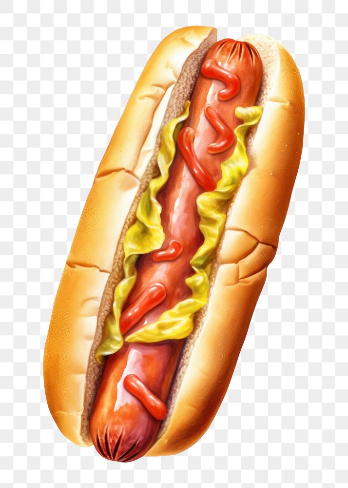 PNG Hot Dog food white background bratwurst. AI generated Image by rawpixel.