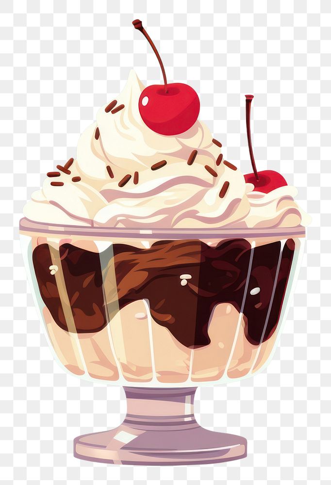 PNG Ice cream sundae dessert food cake. AI generated Image by rawpixel.