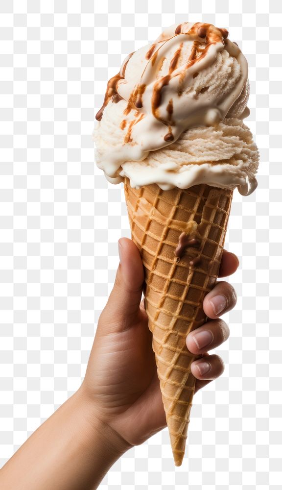 PNG Ice cream cone dessert food hand. AI generated Image by rawpixel.