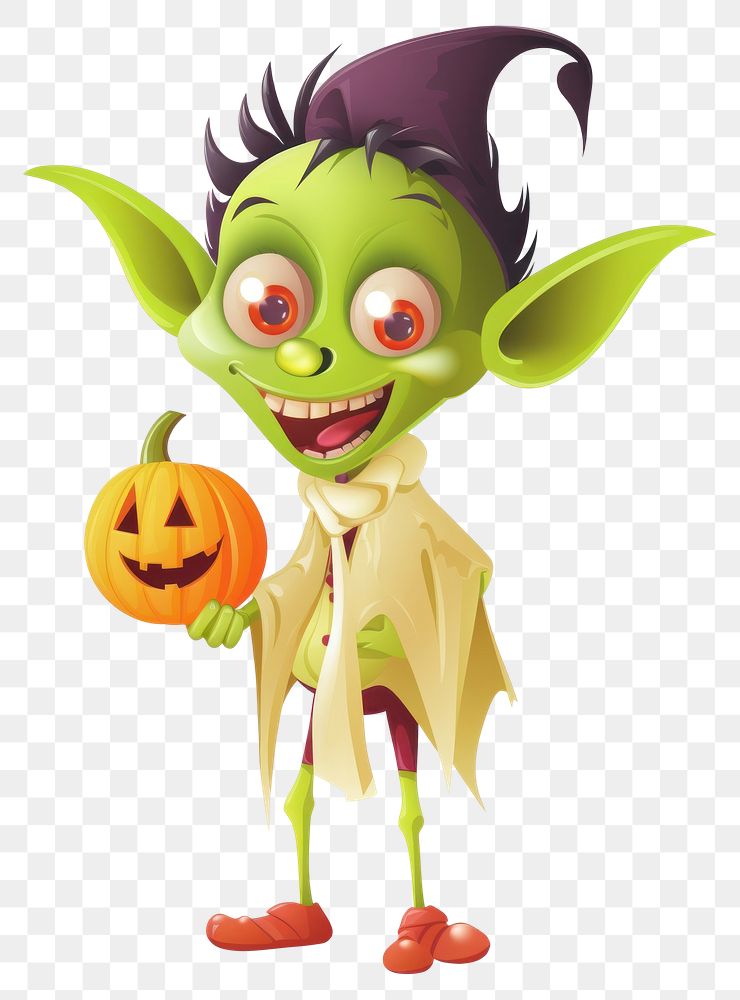 PNG Goblin halloween white background anthropomorphic. AI generated Image by rawpixel.