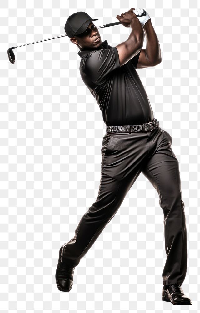 PNG Golfer sports adult black. AI generated Image by rawpixel.