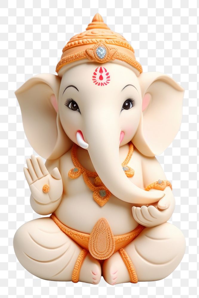 PNG  Ganesha sculpture figurine cute. AI generated Image by rawpixel.