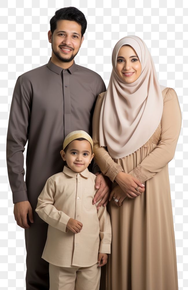 PNG Happy Muslim family smiling adult togetherness. AI generated Image by rawpixel.