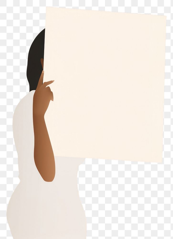 PNG Plain blank white sign holding photography cartoon. 