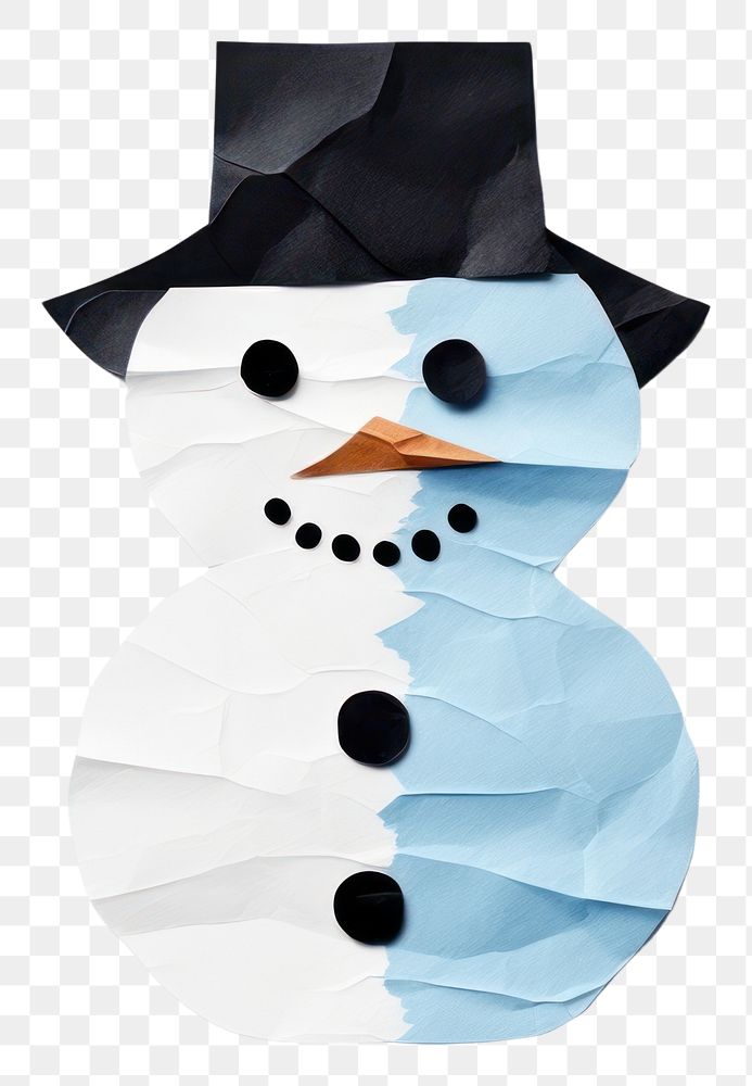PNG Snowman winter white paper. AI generated Image by rawpixel.