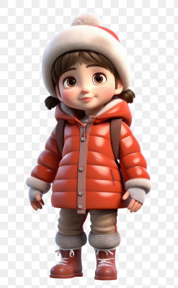 PNG Children girl cartoon doll snow. AI generated Image by rawpixel.
