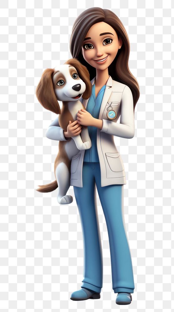 PNG Woman veterinarian figurine cartoon adult. AI generated Image by rawpixel.