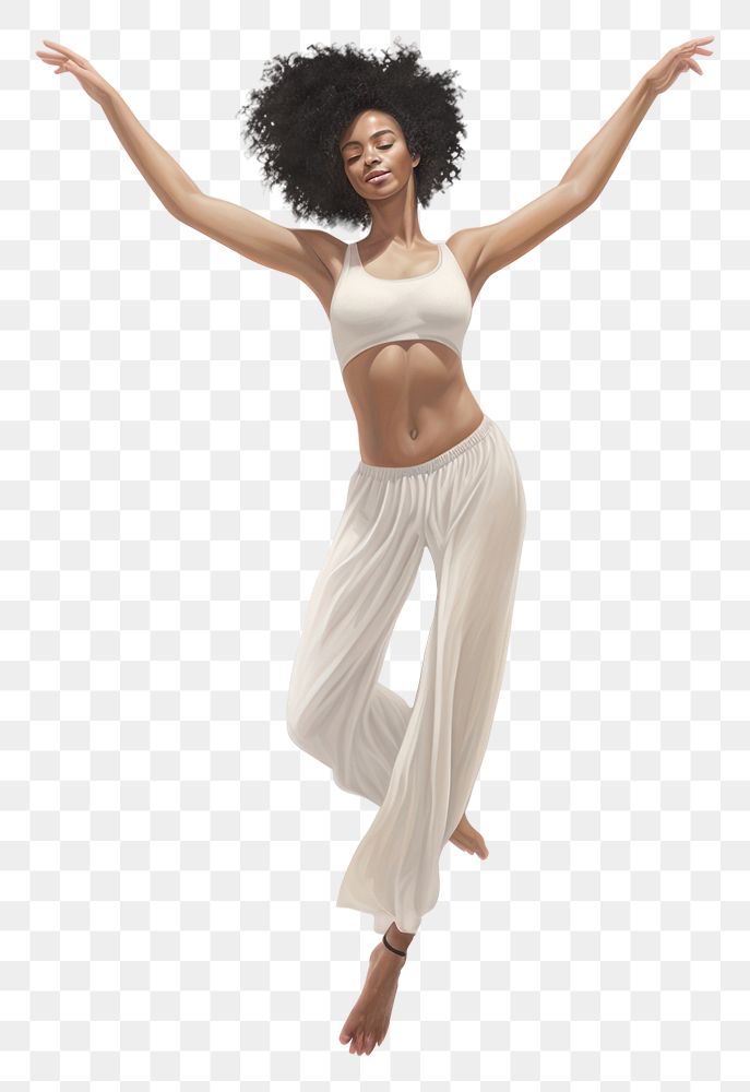 PNG Black woman dance dancing adult white background. AI generated Image by rawpixel.