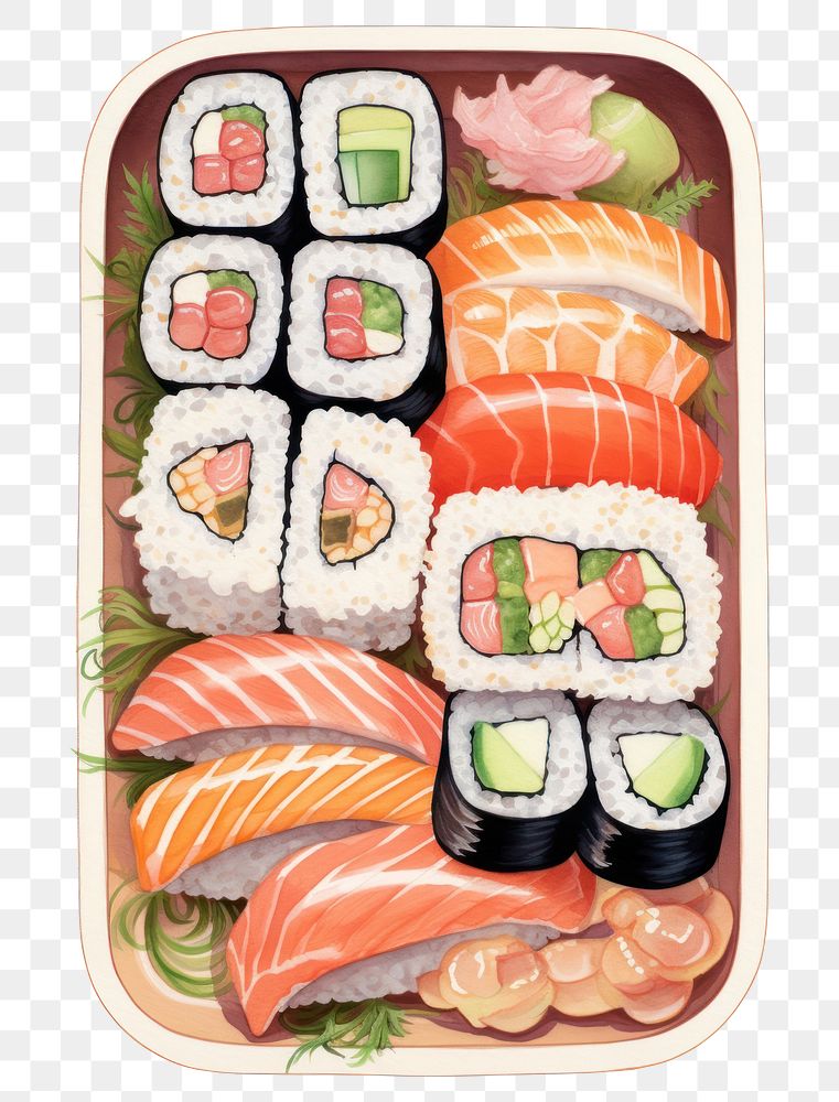 PNG Sushi lunch rice food. AI generated Image by rawpixel.