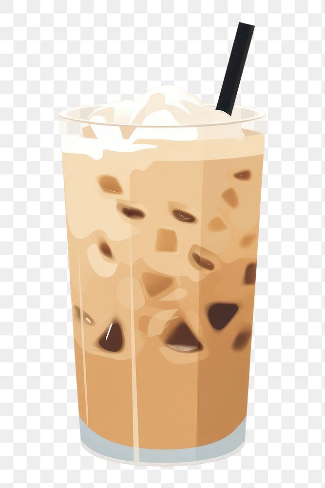 PNG Iced coffee drink beverage milk. 