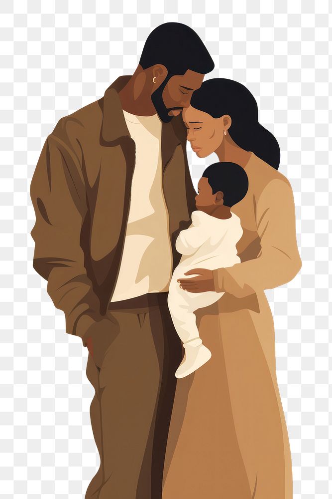 PNG Couple baby family father. AI generated Image by rawpixel.