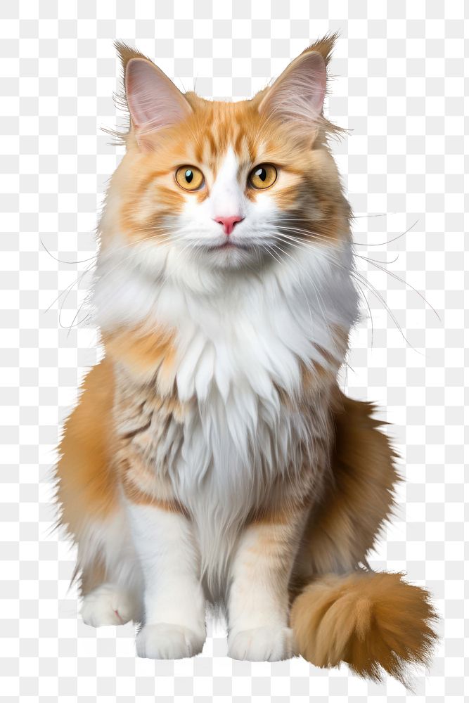 PNG Cat maine-coon mammal animal pet. 