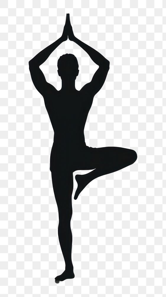 PNG  Yoga poses silhouette standing sports. AI generated Image by rawpixel.