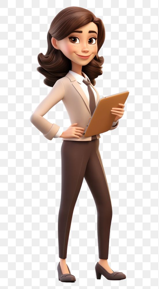 PNG Business woman figurine smiling cartoon. AI generated Image by rawpixel.