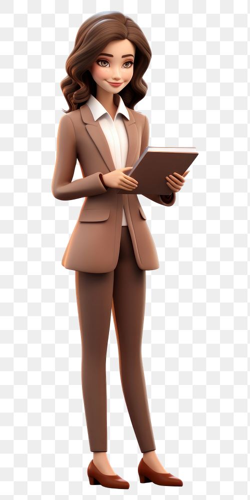 PNG Business woman figurine smiling cartoon. AI generated Image by rawpixel.