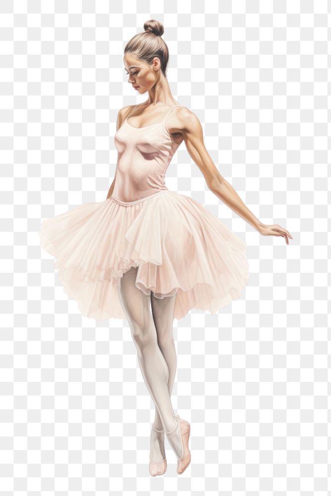 PNG  Ballerina woman dancing drawing ballet. AI generated Image by rawpixel.