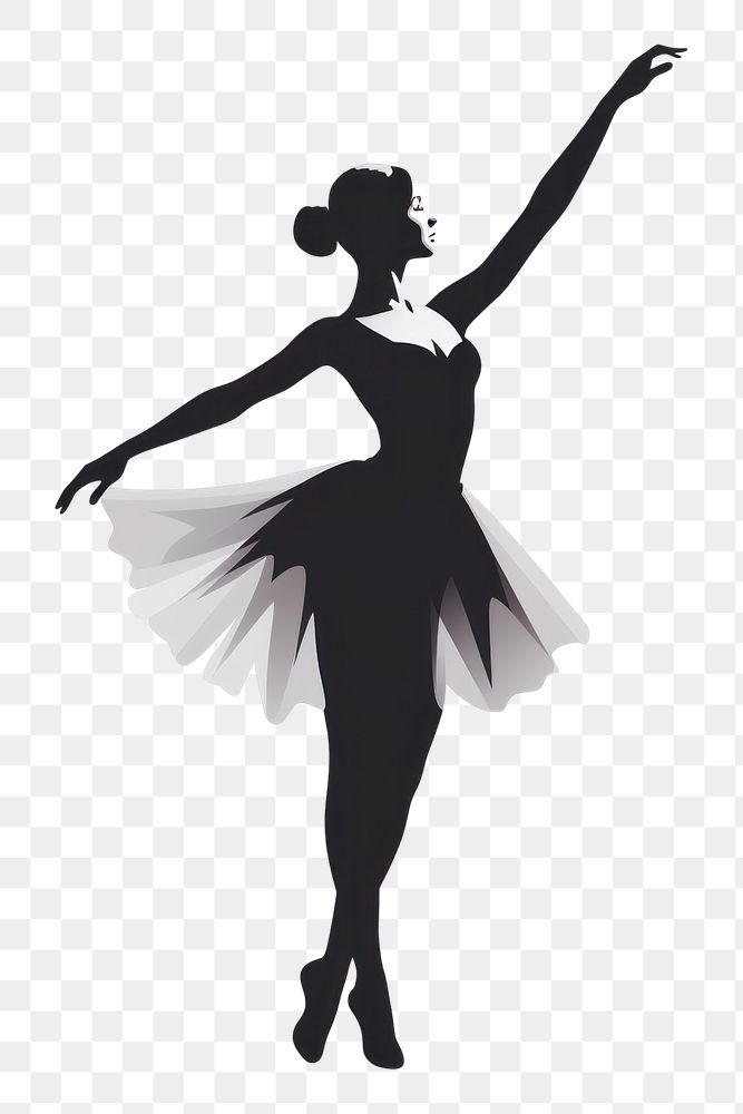PNG  Female ballet dancer silhouette ballerina dancing. AI generated Image by rawpixel.