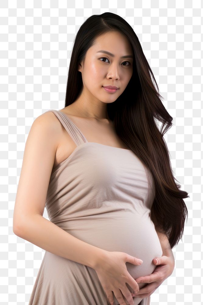 PNG Pregnant asian woman portrait fashion dress. AI generated Image by rawpixel.