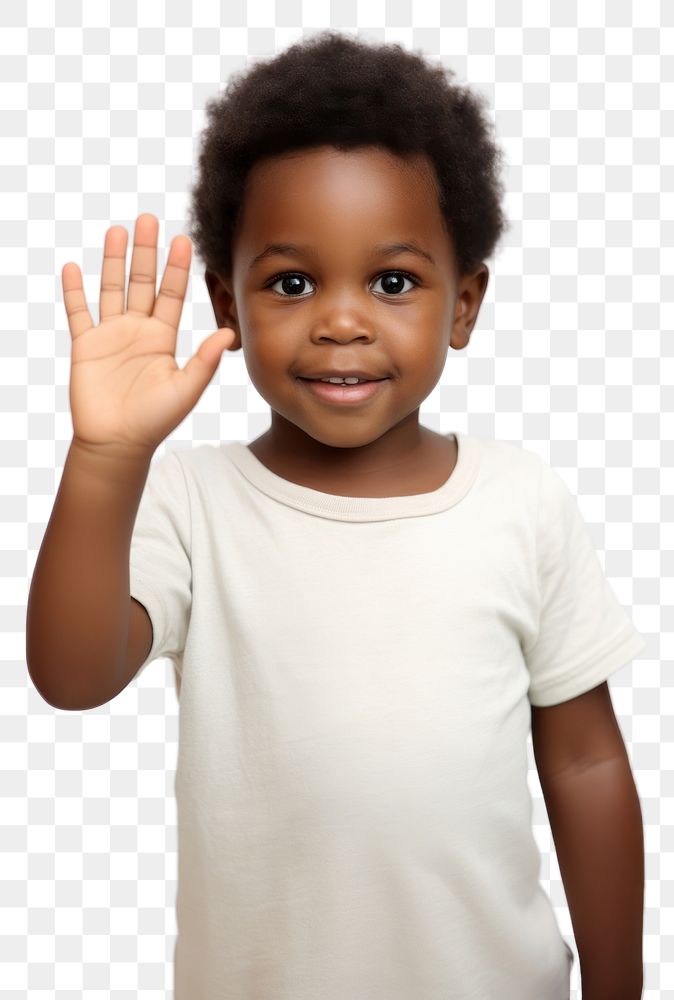PNG African kid boy hand portrait finger. AI generated Image by rawpixel.