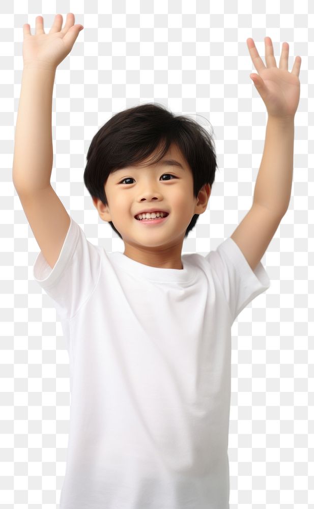 PNG Asian kid boy hand portrait t-shirt. AI generated Image by rawpixel.