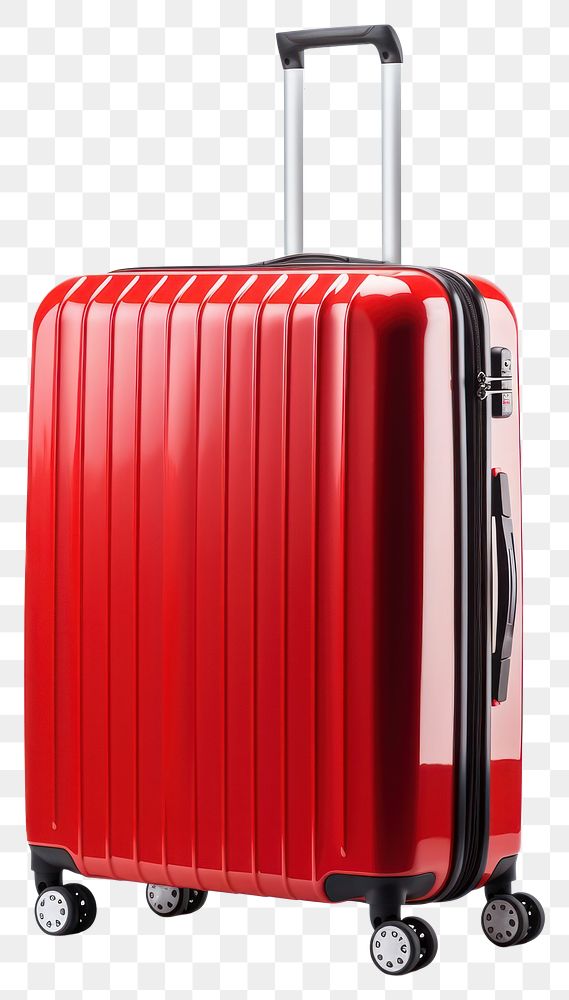PNG Large suitcase luggage red white background. AI generated Image by rawpixel.