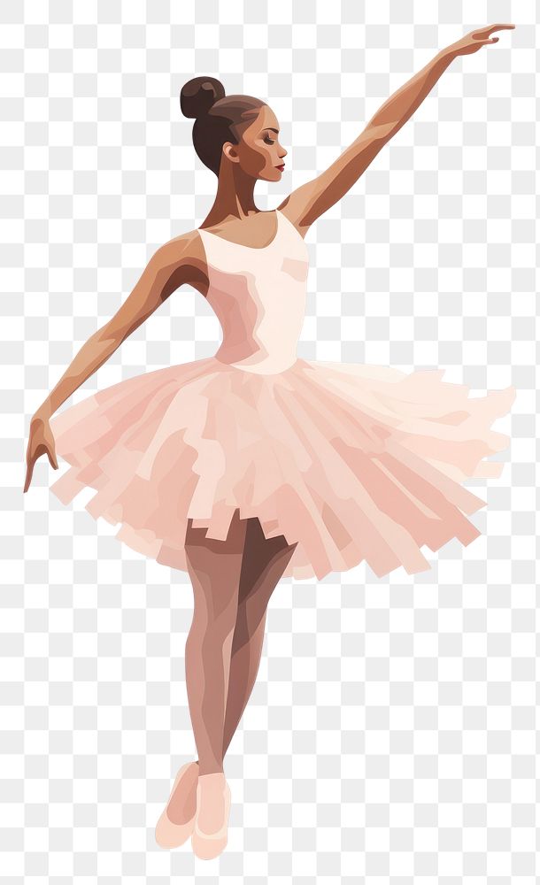 PNG Ballerina girl dancing ballet white background. AI generated Image by rawpixel.