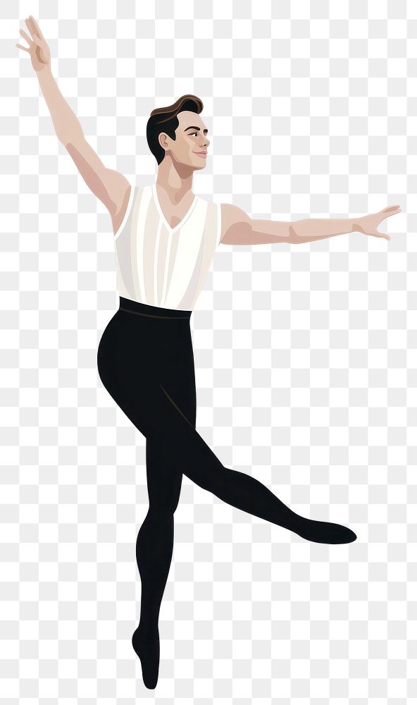 PNG Ballerina man dancing ballet white background. AI generated Image by rawpixel.