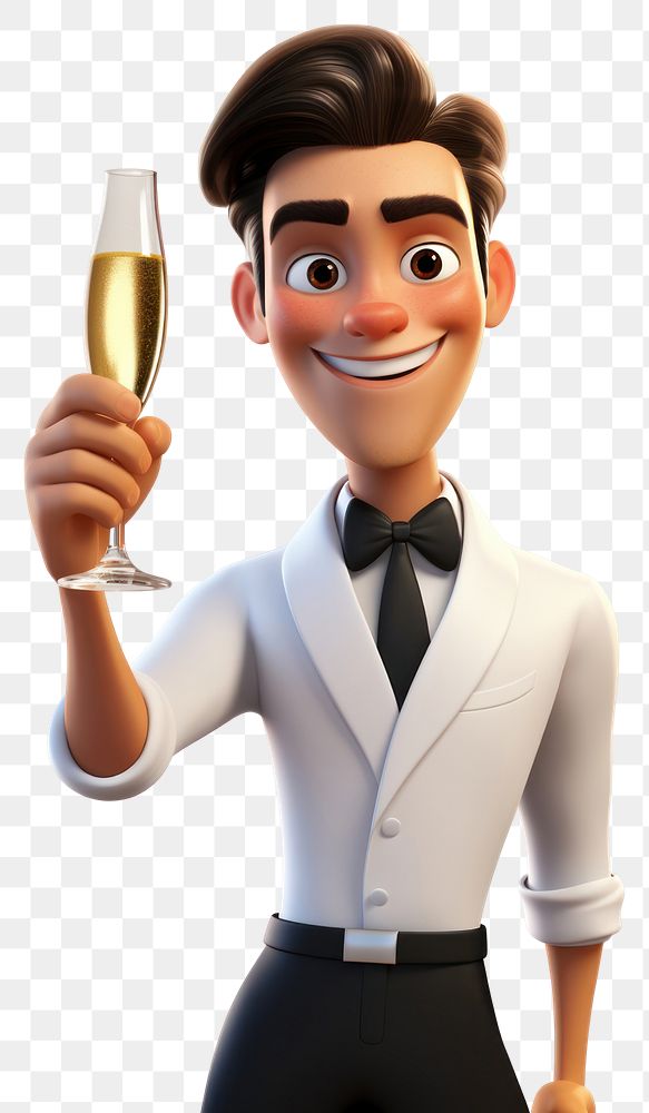 PNG  Champagne cartoon glass adult. AI generated Image by rawpixel.