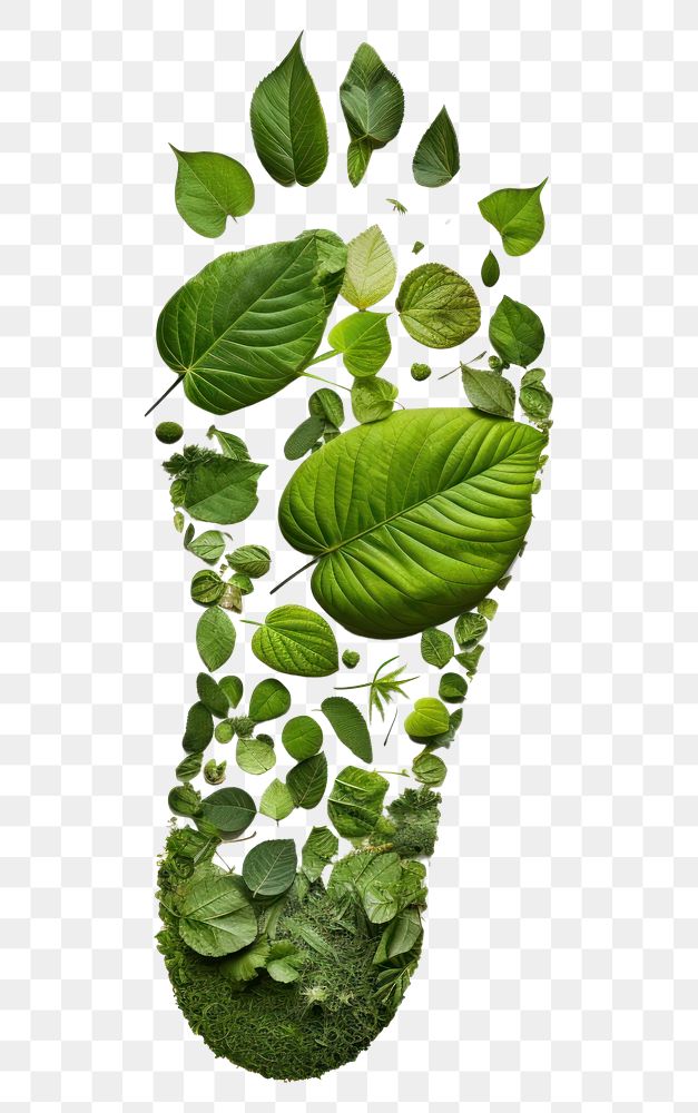 PNG A green foot print leaf plant freshness. 