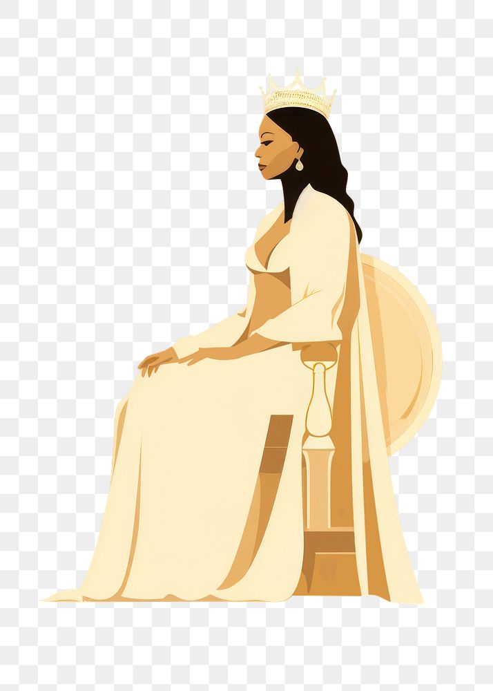 PNG Queen sitting adult representation spirituality. AI generated Image by rawpixel.