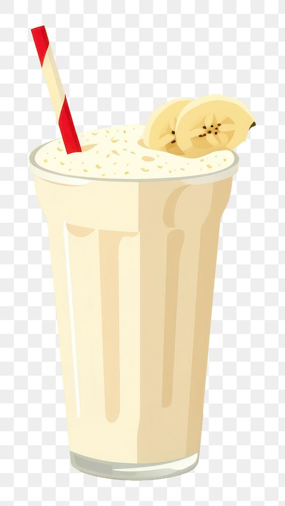 PNG Banana smoothie drink milkshake beverage. AI generated Image by rawpixel.