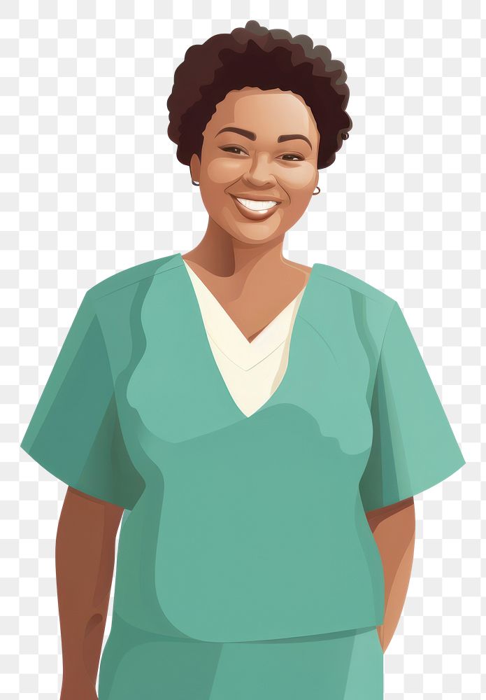 PNG Plus size female nurse smiling hospital adult smile. AI generated Image by rawpixel.