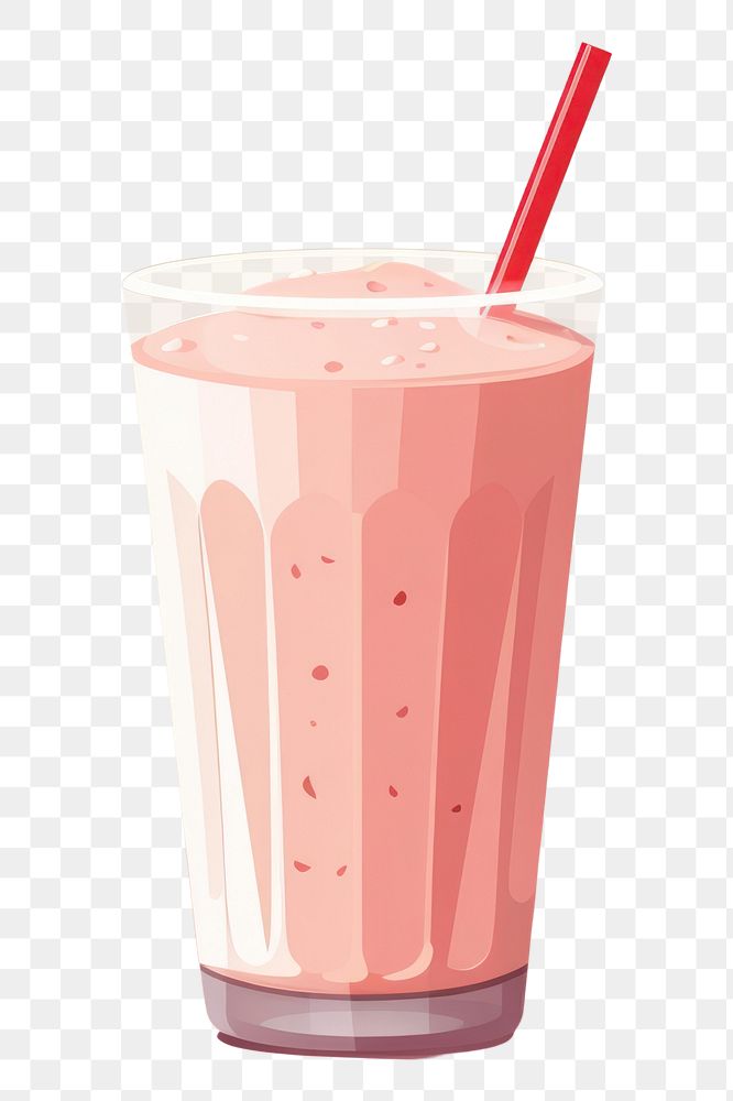 PNG Strawberry smoothie drink food milkshake. AI generated Image by rawpixel.