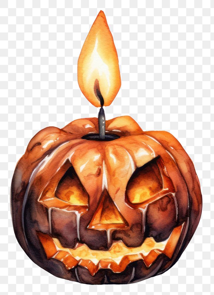 PNG Halloween horror candle anthropomorphic jack-o'-lantern jack-o-lantern. AI generated Image by rawpixel.