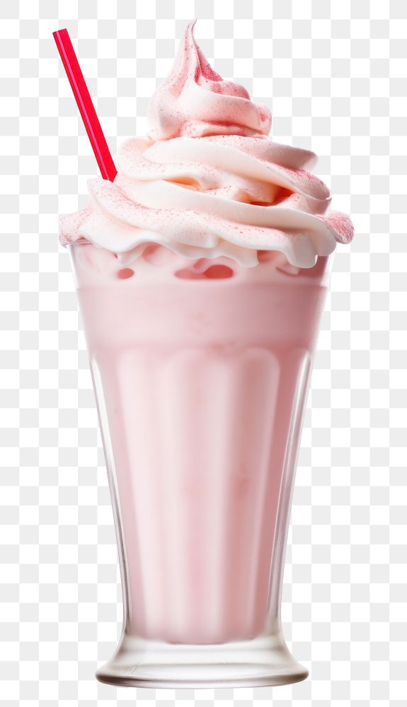 PNG Pink milkshake cream smoothie dessert. AI generated Image by rawpixel.