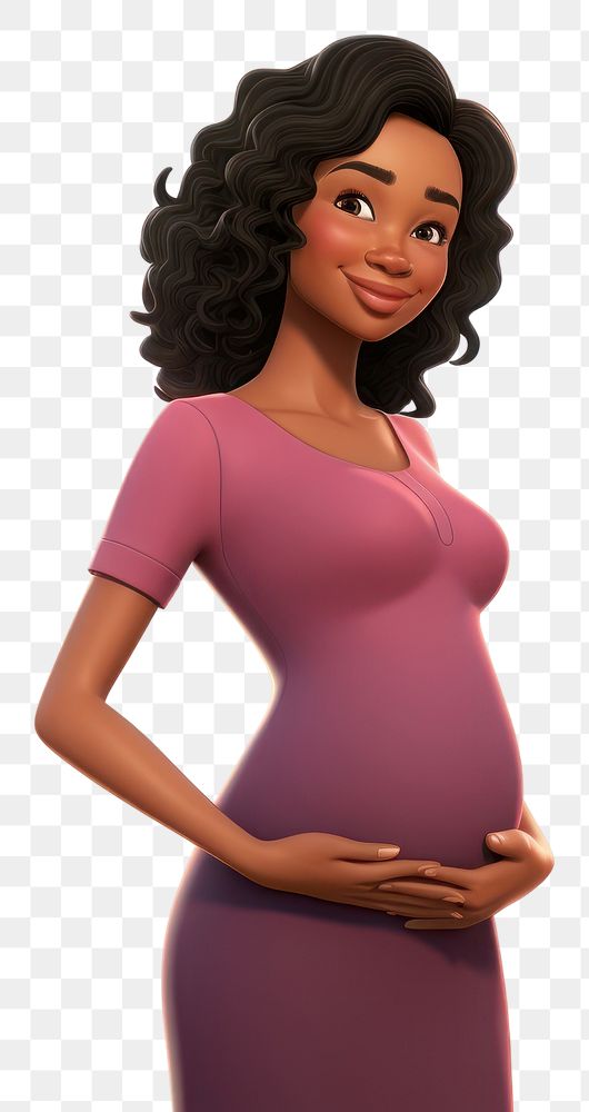 PNG Black pregnant woman cartoon sleeve adult. AI generated Image by rawpixel.