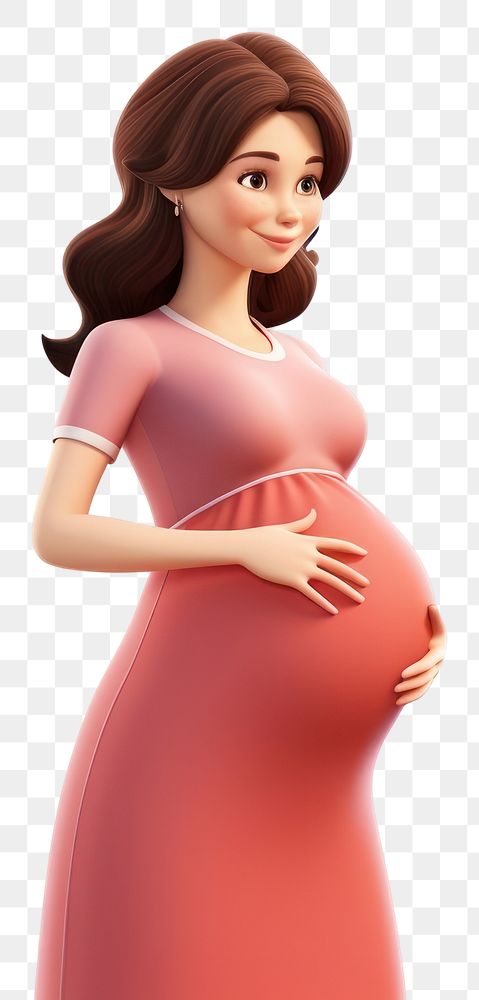 PNG Happy pregnant woman cartoon adult doll. AI generated Image by rawpixel.