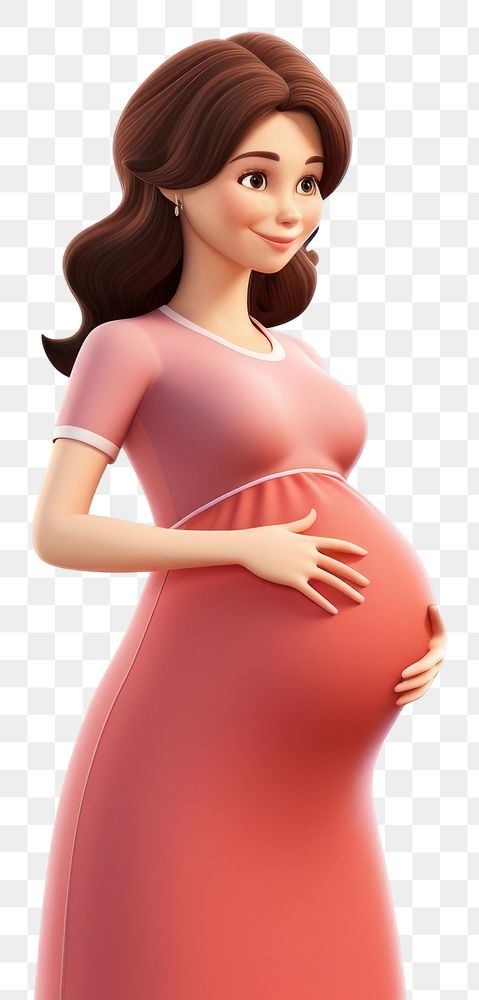 PNG Happy pregnant woman cartoon adult doll. 