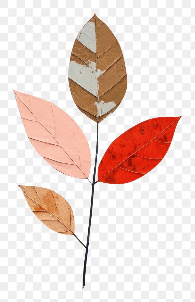 PNG Leaf painting plant paper. AI generated Image by rawpixel.