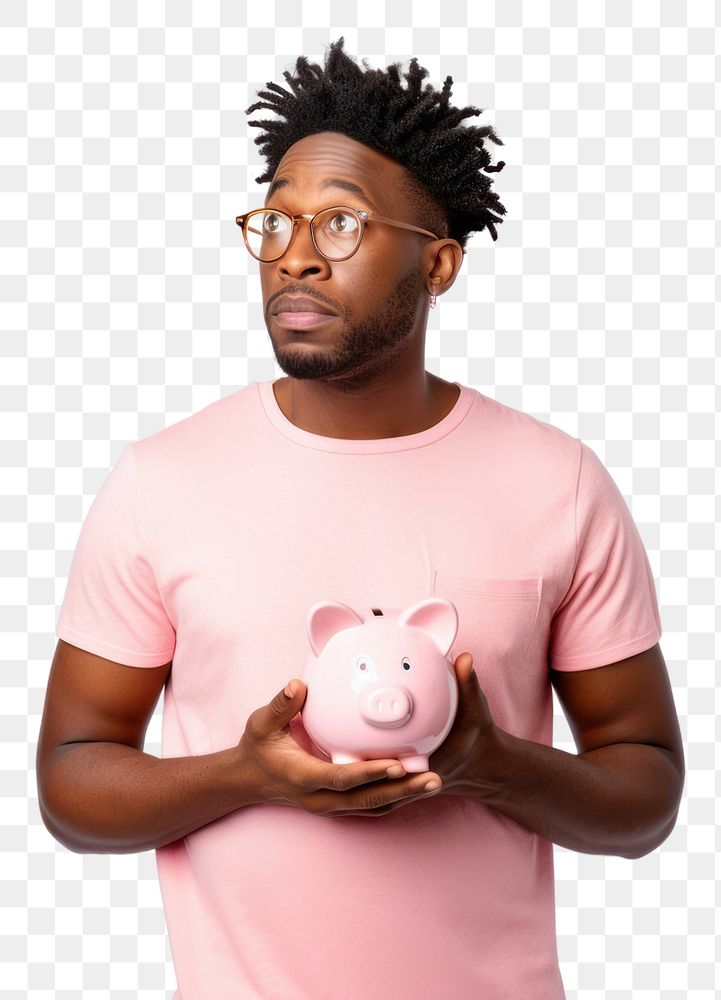 PNG Piggybank t-shirt holding adult. AI generated Image by rawpixel.