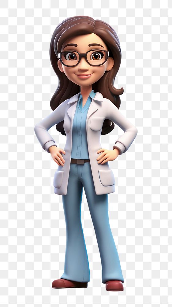 PNG Female doctor figurine cartoon adult. AI generated Image by rawpixel.