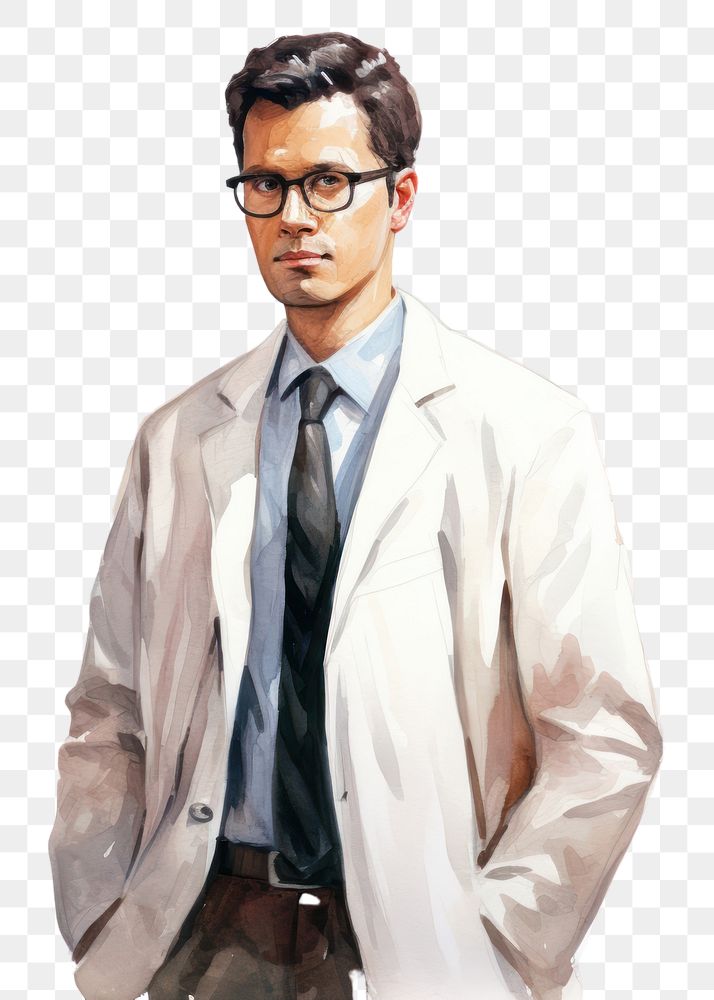 PNG Male doctor portrait glasses adult. AI generated Image by rawpixel.