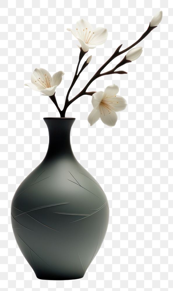PNG Flower vase plant white decoration. AI generated Image by rawpixel.