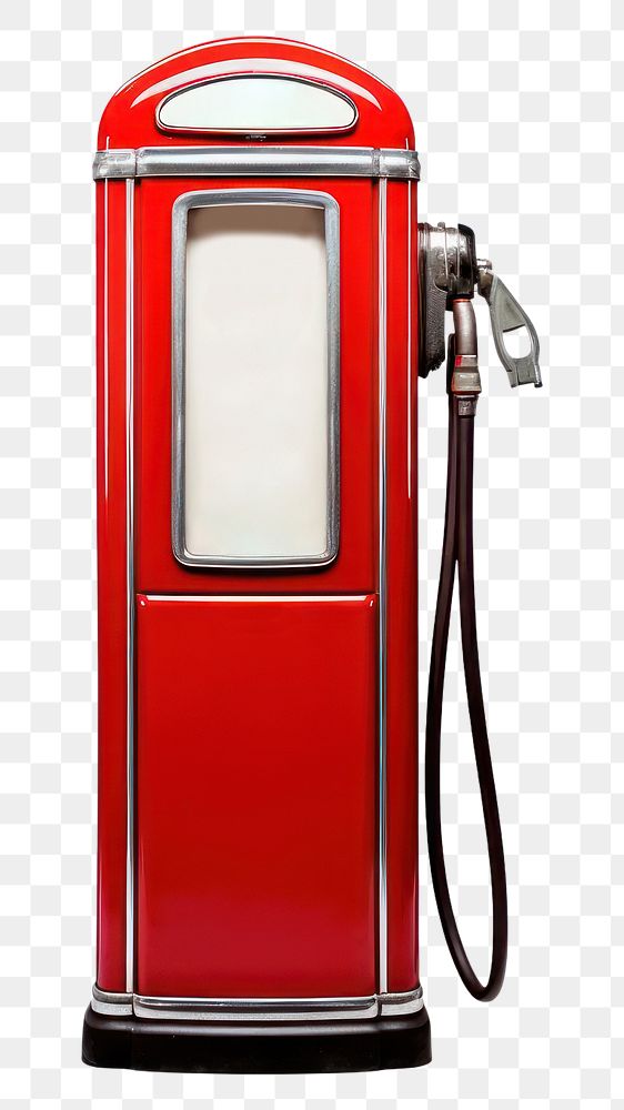 PNG Vintage gas pump machine white background technology. 