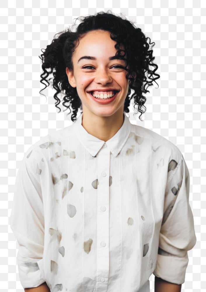 PNG Woman standing laughing smiling. AI generated Image by rawpixel.