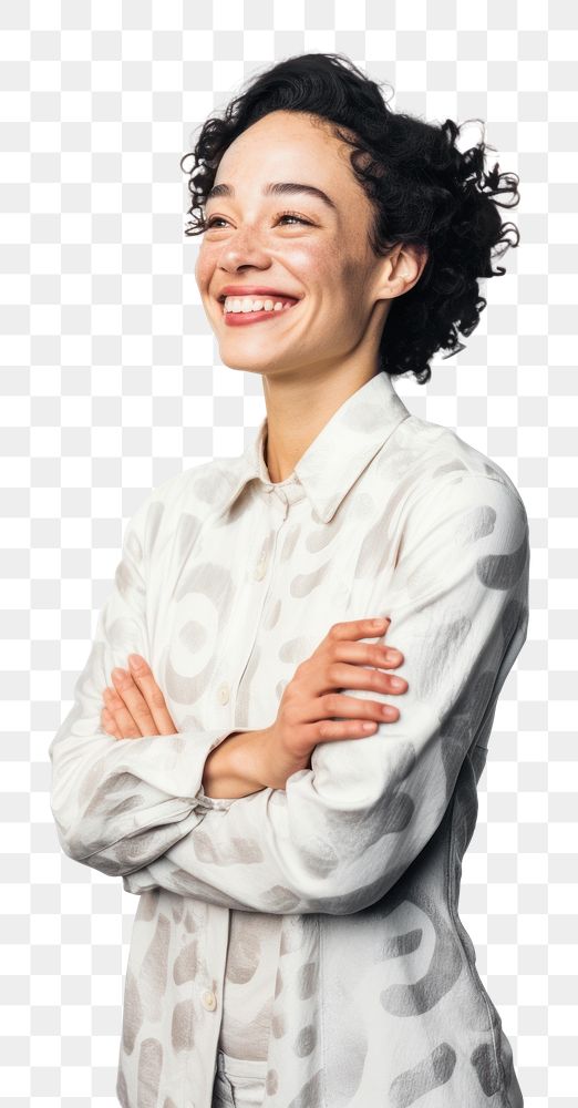 PNG Woman standing portrait smiling. AI generated Image by rawpixel.