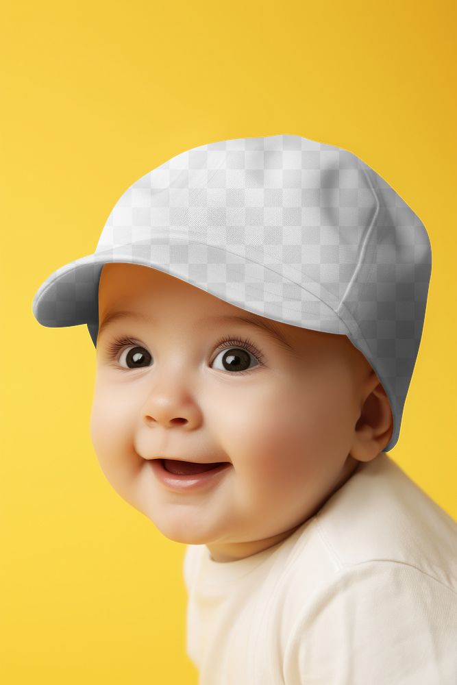 Baby baseball cap png mockup, transparent design