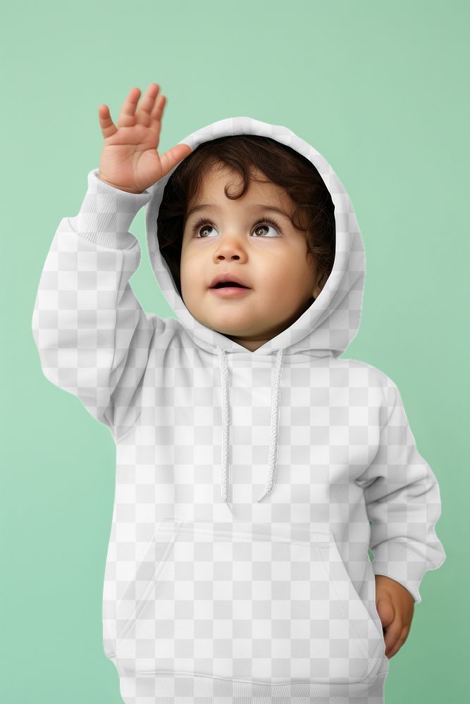 Toddlers' hoodie png transparent mockup