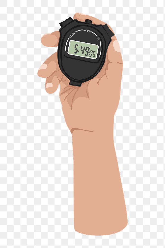 Hand stopwatch png, aesthetic illustration, transparent background